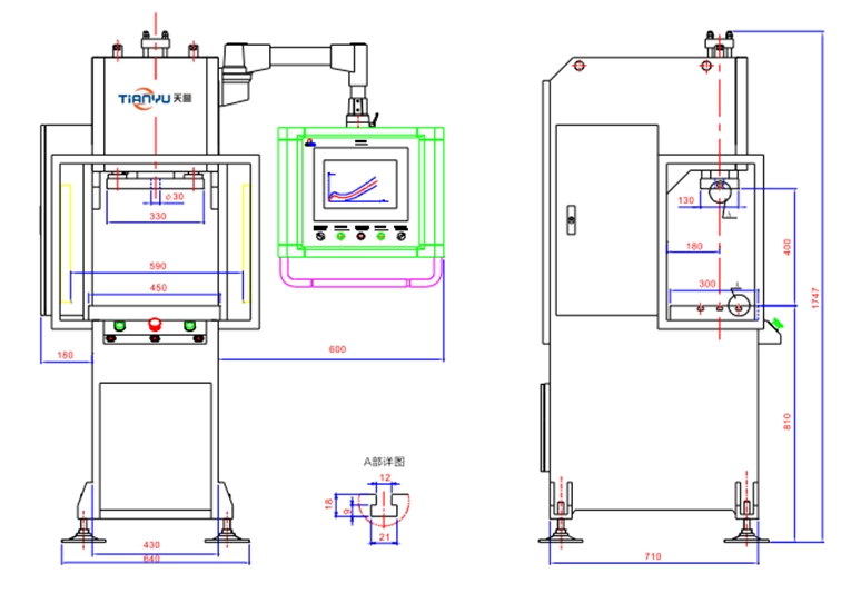 cnc hydraulic press machine size chart